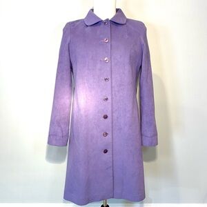 Trench Coat Purple Suede for Women, Size 8